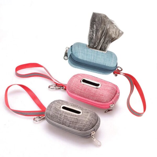 New Pet Dog Poop Bag Dispenser Pick-Up Bags Holder with Rope Outdoor Cleaning Waste Garbage Box Waste Bags Cleaning Supplies