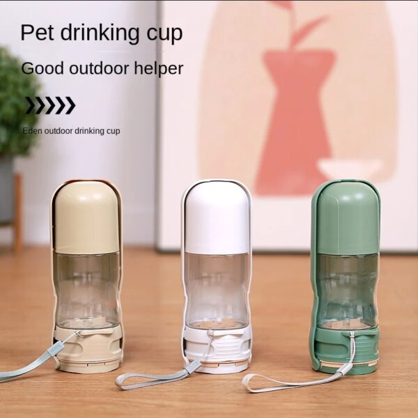 New Pet Outdoor Tableware Folding Portable Dog Drinking Cup Segmented Dog Food Integrated Water Dispenser