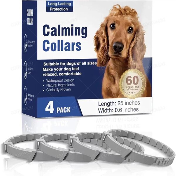 New Release 3/4 Pc Dog Calming Collar Cat Relieve Anxiety Protection Retractable Collars For Puppy Kitten Large Dogs Accessories