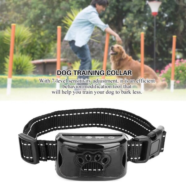 New USB Rechargeable Dogs Training Collar Ultrasonic Pet Dog Anti Barking Stop Barking Vibration Waterproof Collar Devices