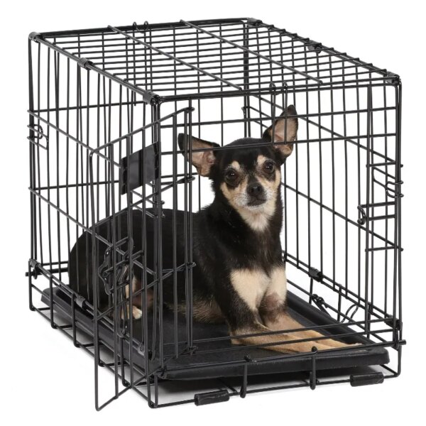 Newly Enhanced MidWest Double Door Metal Dog Crate, 18\