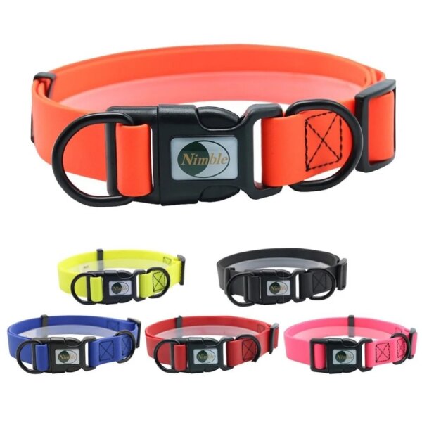 No Pull Dog Collar PVC Waterproof P-Chain Training Collars 8 Colors Dirty Resistant Easy Clean for Puppy Small Medium Large Dogs