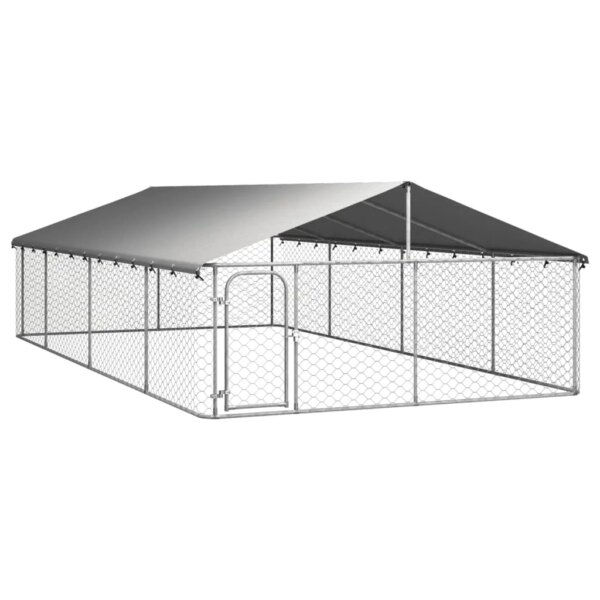 Outdoor Kennel with Roof 600x300x150 cm /100x100x150 cm/200x100x150 cm Kennels and Fences for Dogs Galvanized Steel Large Kennel