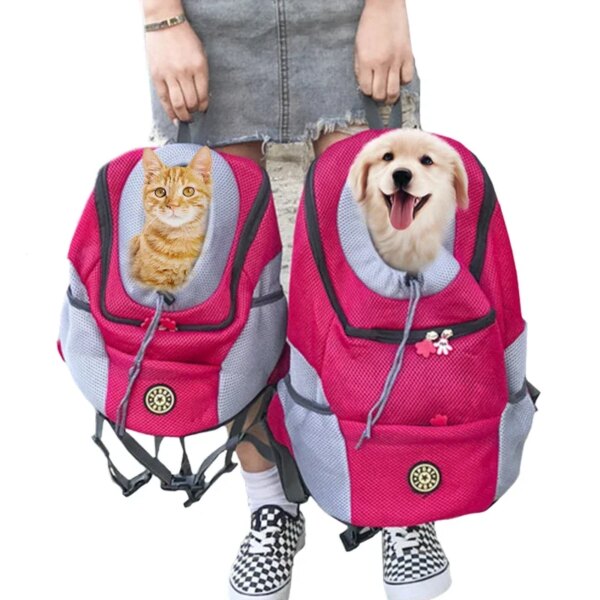 Outdoor Pet Dog Carrier Bag Pet Dog Front Bag Double Shoulder Portable Travel Backpack Mesh Backpack Head Carrying Bags for Cat