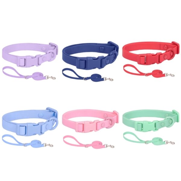 Outdoor Waterproof Dog Collar Macaron Color Adjustable Collars for Medium Large Dog Walking Training Pet Accessories