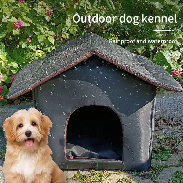 Outdoor Waterproof Warm Dog Kennel Oxford Cloth Detachable Folding Cleaning Cat Nest Stray Kitten Puppy Winter Pet Accessories