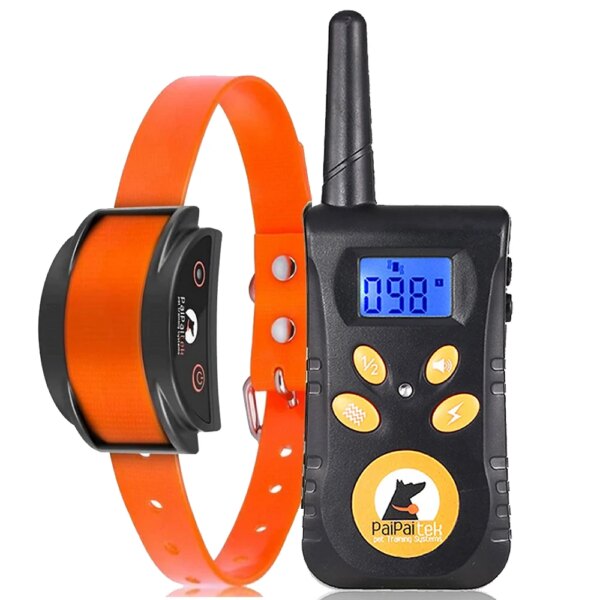 Paipaitek Dog Shock Collar-500M Dog Training Collar with Remote for 5-120lbs Dogs,Rechargeable Waterproof Electric Shock Collar