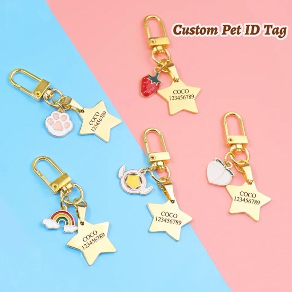 Personalized Cat Dog Pet ID Name Tag Custom Free Engraved Pet ID Name for Cat Dog Collar Tag Harness Pet Supplies Accessories