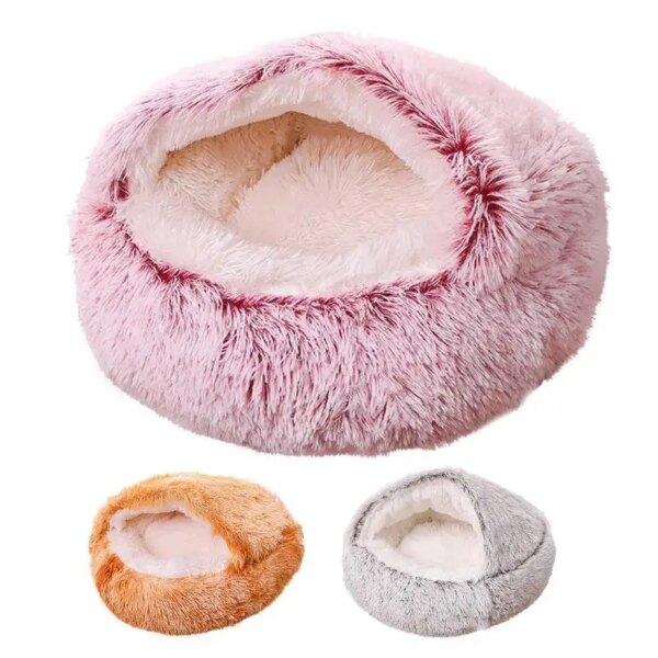 Pet Beds Soft Plush Cats Dogs House Bed for Dog with Slip Resistant Bottom indoor Cat Cave Bed Machine Washable Pet Supplies