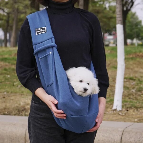 Pet Carrying Supplies Dog Bag Pet Out Crossbody Shoulder Bag Outdoor Travel Portable Cat Puppy Sling Bag Cotton Comfortable Tote