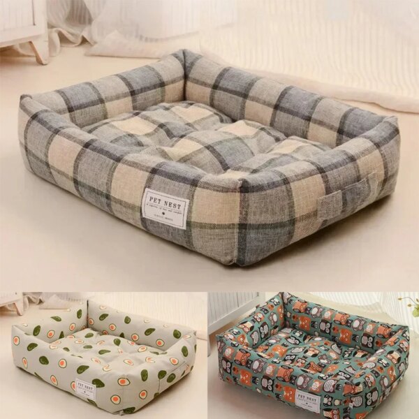 Pet Cat Dog Bed Cozy Square Plush Kennel Puppy Sofa Bed Mat Kitten Sleeping Mattress Accessories puppy dog accessories