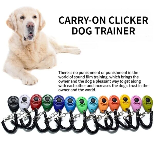 Pet Cat Dog Training Clicker Plastic New Dog Click Trainer Portable Auxiliary Adjustable Wristband Sound Key Chain Pet Supplies