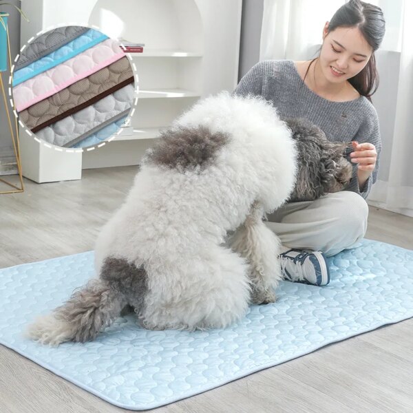 Pet Cooling Pad  Self-Cooling Mat for Dogs Cats Summer Heat Relief Comfortable Durable Beds Dog Cooling Mat Dog Mattress