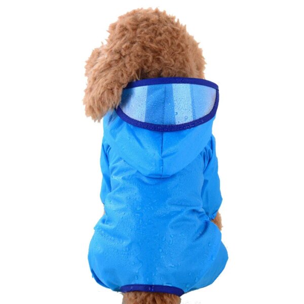 Pet Dog Raincoat Transparent Hooded Jumpsuit Waterproof Dog Coat Water Resistant Clothes for Dogs Cats Jacket Pet Supplies