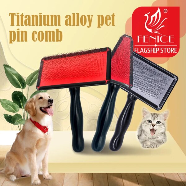 Pet Grooming Comb Shedding Hair Remove Needle Brush Slicker Massage Tool Dog Cat Horse Supplies Pet Supplies Accessories M/L