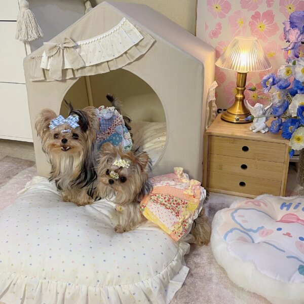 Pet Luxury Princess Deluxe House for Dogs Cats Puppy Kitten Indoor Fluffy Winter Warm Cozy Kennel Nest Fleece Velvet