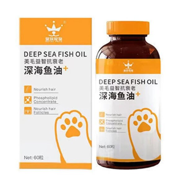 Pet Nutritional Supplement Deep-sea Fish Oil Beautiful Hair, Repair Skin, Improve Eyesight for Dogs and Cats