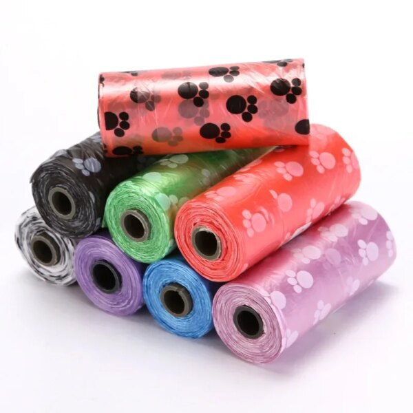 Pet Poop Bags Disposable Dog Waste Bags 10 Rolls150pcs Degradable Printed Pet Garbage Bag Dog Cat Clean Up Refill Garbage Bag