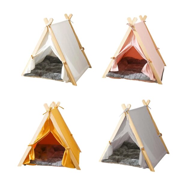 Pet Teepee Dog Cats Bed Pet Tents Nest Houses Anti Slip Portable for Hiking