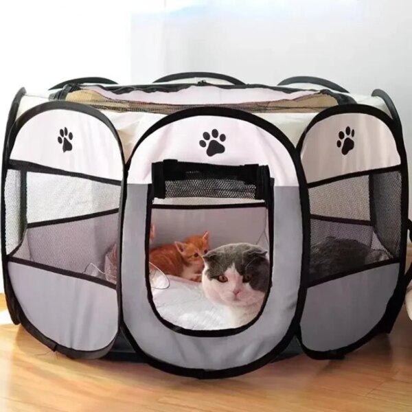 Pet Tent Portable Foldable Kennel Octagonal Fence Puppy Shelter Outdoor Easy Operation Large Dog Cages Cat Fences Pet Products