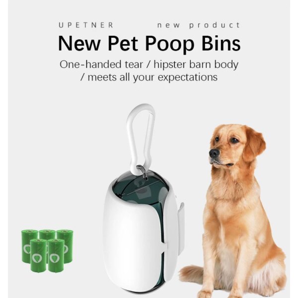 Pet Waste Bags Biodegradable Eco-friendly Poop Picker Dog Picking Bag Dispenser Cleaning Products Hook Loop Design No Wobbling