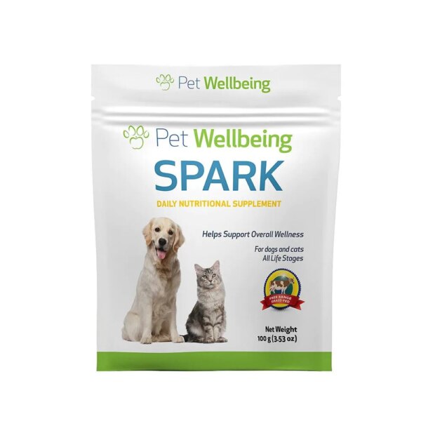 Pet Wellbeing, Spark Daily Nutritional Supplement For Dogs And Cats, Helps Support Teeth, Bones, Coat, Healthy Digestion 100g