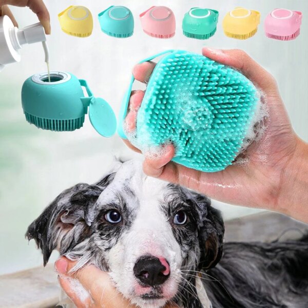 Pet bath gloves Brush Puppy Big Dog Cat bath Massage gloves Brush Soft safe silicone pet brush Cat and dog tools Pet accessories