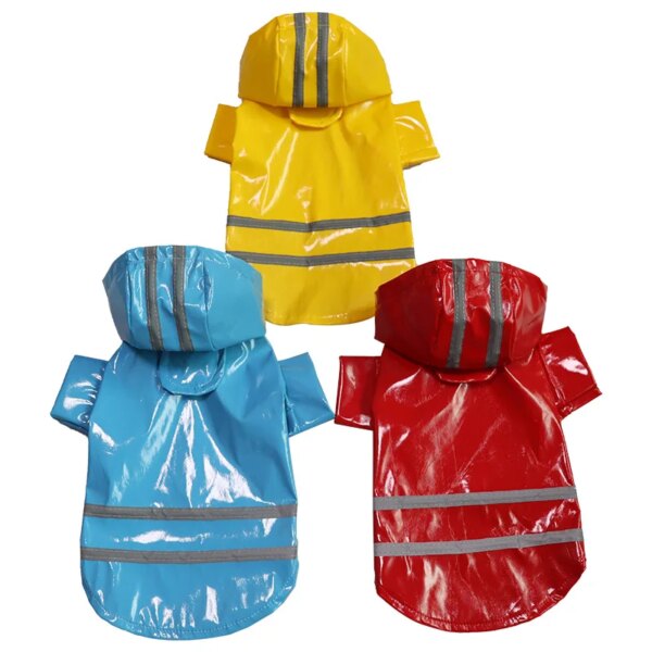 Pets Dog Clothes Hooded Raincoats Reflective Strip Dogs Rain Coat Waterproof Jackets Outdoor Breathable Clothes For Puppies