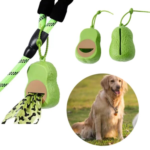 Poop Bag Dispenser for Dogs Cartoon Avocado Fruit Dog Toilet Garbage Bag Dispenser Walking Their Dogs Outdoors Pet Supplies