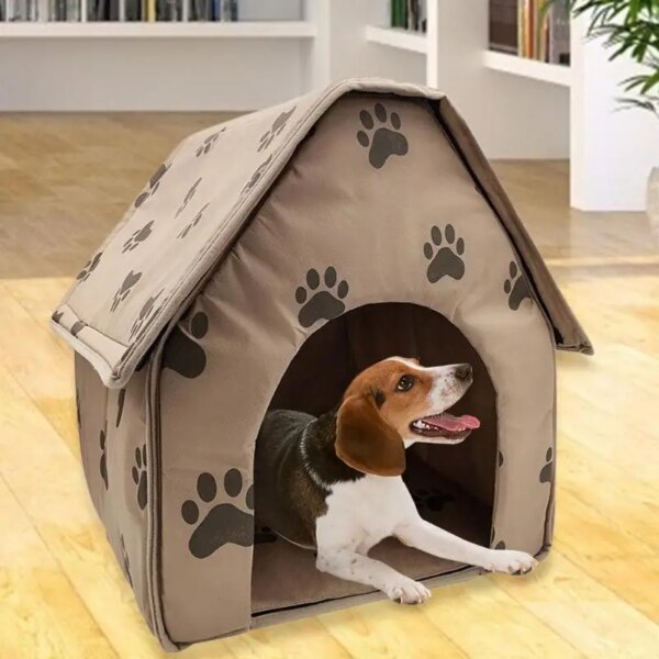 Portable Dog House Foldable Winter Warm Cotton Soft Pet Bed Nest Tent Cat Puppy Kennel Pet Bed Nest Tent