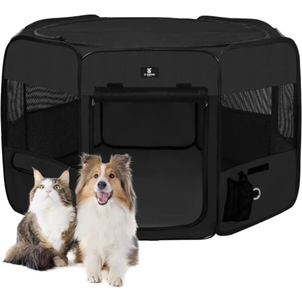 Portable Foldable Pet Dog Cat Playpen Crates Kennel/Premium 600D Oxford Cloth,Removable Zipper Top