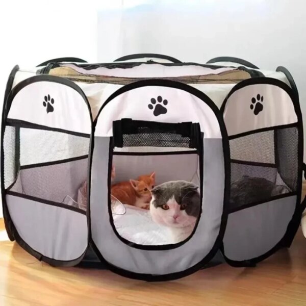 Portable Foldable Pet Tent Kennel Durable Foldable Pet Tent Octagonal Fence Puppy Shelter Easy To Use For Cat Dog Accessories