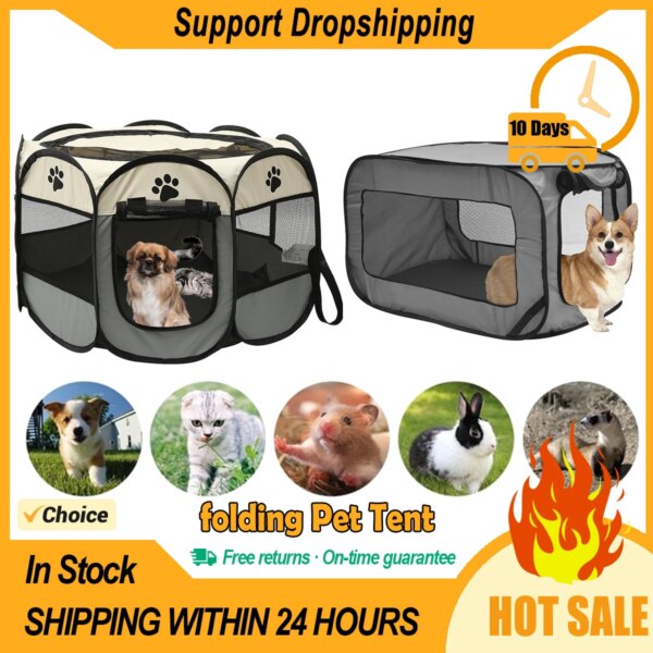 Portable Folding Pet Tent Dog House Durable Dog Fence For Cats Outdoor Large Dog Cage Pet Playpen Cat Pet Tent Birthing Room