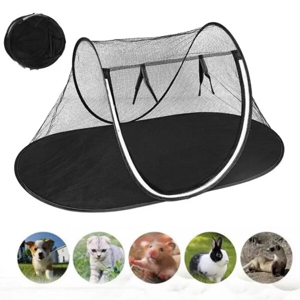 Portable Folding Pet Tent Foldable Pet Cage Tent For Pet Cat Outside Playhouse Dog Fence For Camping Dog Pet Tent House For Cats