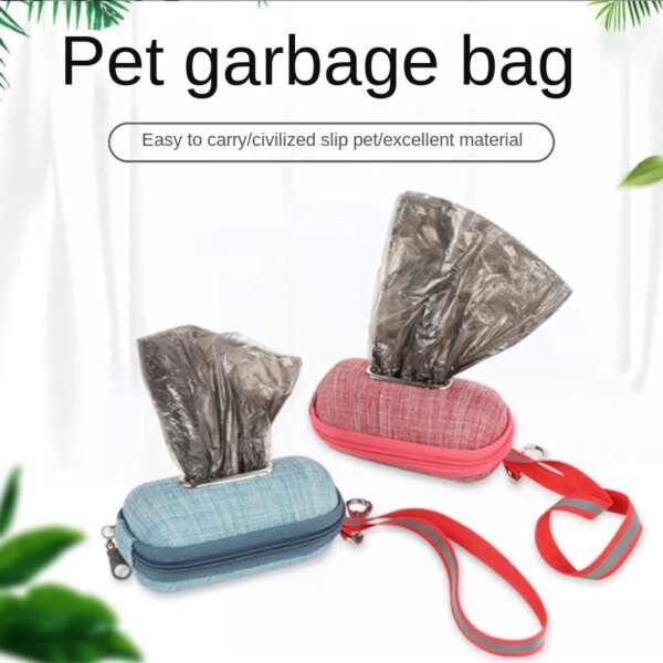 Portable Pet Dog Poop Bag Dispenser Pick-Up Bags Holder With Rope Cleaning Waste Garbage Box