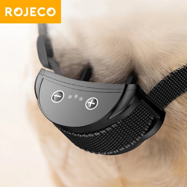 ROJECO Intelligent Training Collar Dog Anti Bark Collar Rechargeable Bark Control Collar For Dogs Electric Anti-Barking Devices