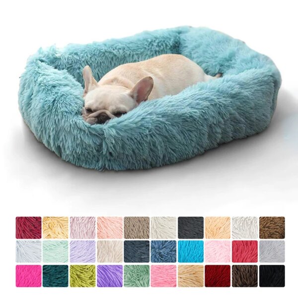 Rectangle Plush Dog Bed Small Medium Big Pet Cat Dog Bed Soft Washable Winter Warm Mat Cat Cushion Pet Puppy Kennel Accessories