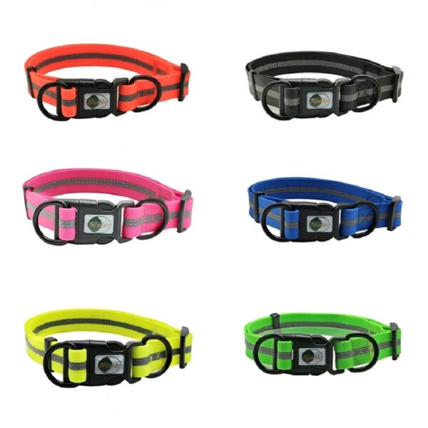 Reflective Soft PVC Pet Dog Collars 6 Colors Anti-Dirty Waterproof Easy to Clean for Large Medium Small Dogs Puppy Shepherd Dogs