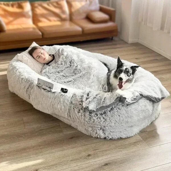 Removable Dog Bed, Giant Dog Bed , Washable Plush  Bed, 3D Sponge Filling Pet Bed, Anti-slip Dog Kennel Pad