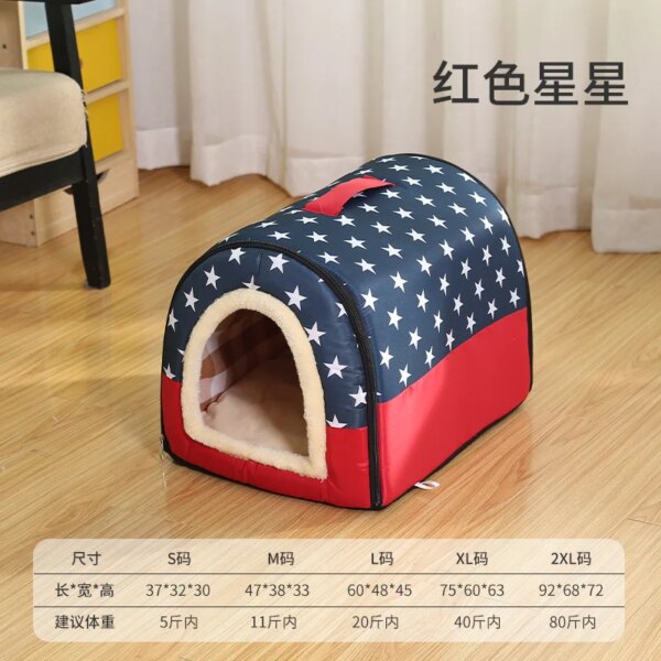 Removable Suitable for All Seasons Warm Semi-enclosed 5 Styles Portable Pet Bed Dog Kennel Home Nest Beds Doghouse House Cats