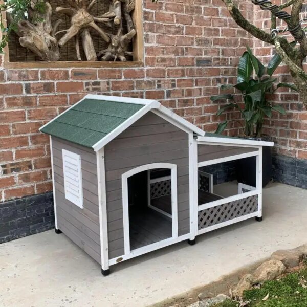 SUNNYZOO factory comfortable large dog house wooden dog cage for big size dog