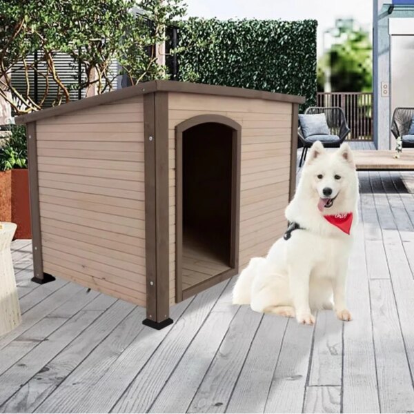 Simple Wooden Kennel Cage Sunshade Ample Space Burliness Ventilate Kennel Dog House Ample Space Los Perros Dog Supplies LVKC