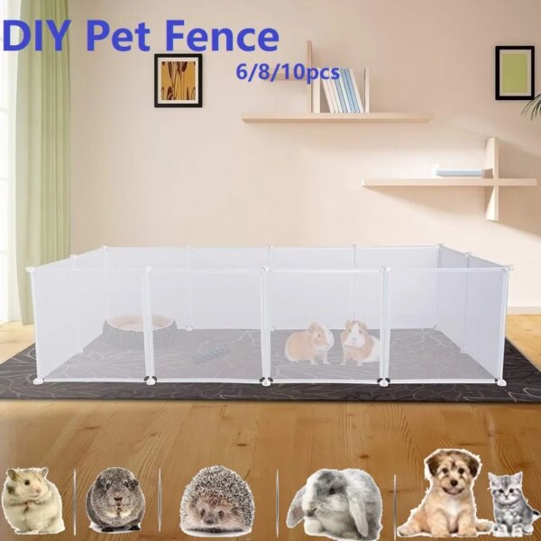 Small Pet Playpen DIY Freely Combined Pet Yard Fence Puppy Crate Kennel for Dog Cat Kitten Rabbit Guinea Pig Bunny Hedgehogs