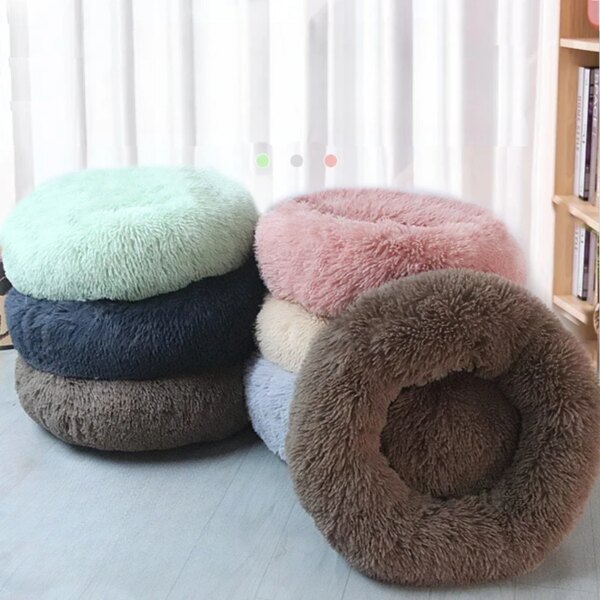 Small and Medium Sized Dog Kennel Plush Round Winter Thermal Pad Pet Kennel Dog Pad Dog Bed Pet Supplies Cat Kennel