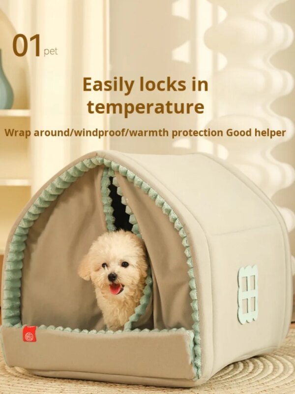 Small dogs dog house closed winter pet dog house dog four seasons universal winter warm dog kennel