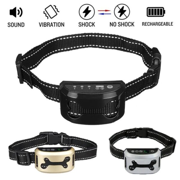 Smart Dog Anti Bark Collar Ultrasonic Waterproof Auto Anti Humane Bark Collar Stop Dog Barking Rechargeable Shock/Safe Gps track