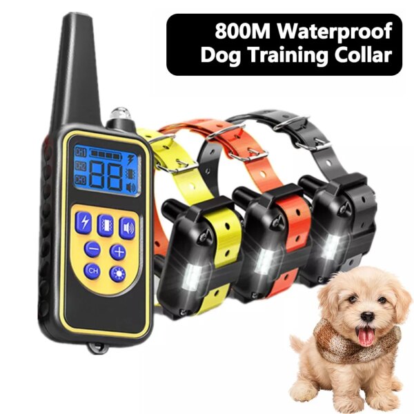 Smart Dog Shock Collar Dogs Waterproof Training Collar for Dogs Large Medium Small with Rechargeable Remote, Beep Vibration and