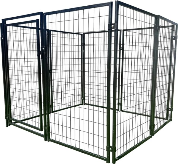 Steel Dog Kennel Playpen Indoor Outdoor Pen for Small Medium Large Puppy Dog 5'x5'x4' Large Galvanized Steel Kennel