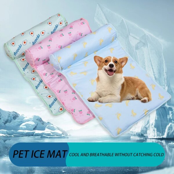 Summer Dog Bed Cat Cushion Puppy Sleep Nest for Small Medium Large Dog Cat Ice Silk Cool Mat Pet Kennel Cooling Rattan Matress