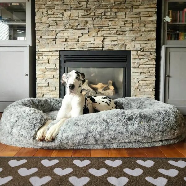 Super Large Dog Sofa Bed Round Dog Bed Plush Pet Kennel Bed Mats Pet Cat  Winter Warm Sleeping Floor Mats for Large Dog